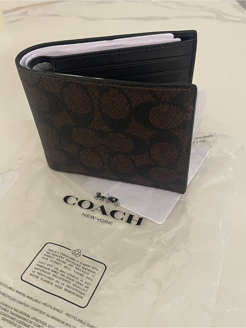 Coach Men Canvas Bifold Wallet - Picture 9 of 9
